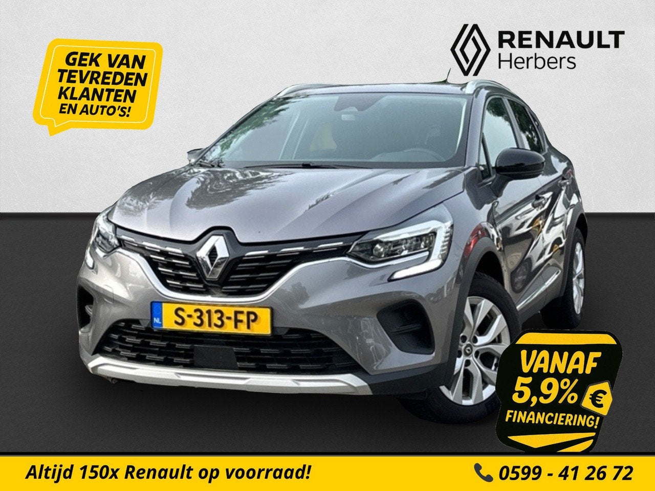 Renault Captur 1.0 TCe 100 Zen CRUISE / STOELVERW / TREKHAAK, Auto's, Voorwielaandrijving, Gebruikt, Euro 6, 1165 kg