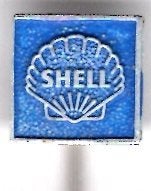 SHELL blauw op zilverkleurig brandstof speldje ( M_169), Verzenden, Zo goed als nieuw, Merk, Speldje of Pin