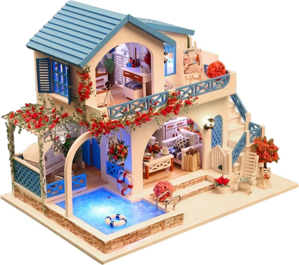 Miniatuur Bouwpakket met LED, muziekdoosje en stofkap, Hobby en Vrije tijd, Ophalen of Verzenden, Nieuw, Knutselwerk