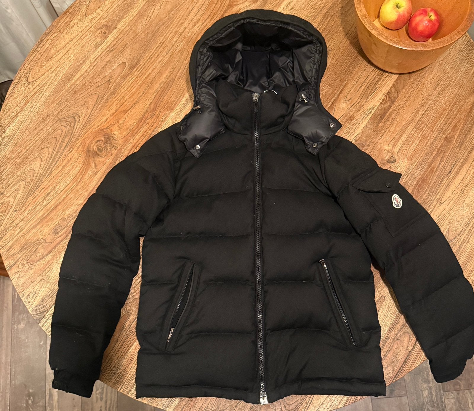 Moncler Montgenevre Winterjas, Ophalen, Gedragen, Maat 48/50 (M), Zwart