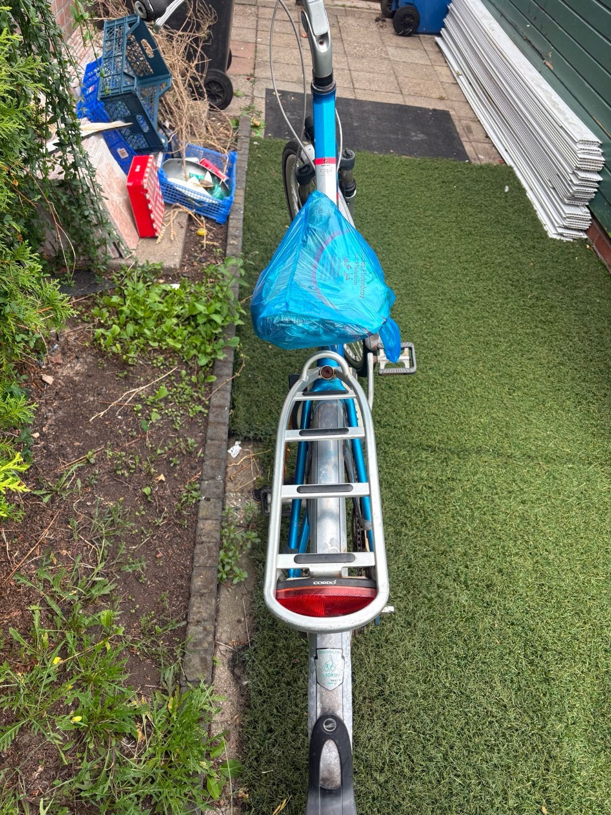 Mooie blauwe fiets te koop, Velgrem, Versnellingen, Ophalen, Overige merken