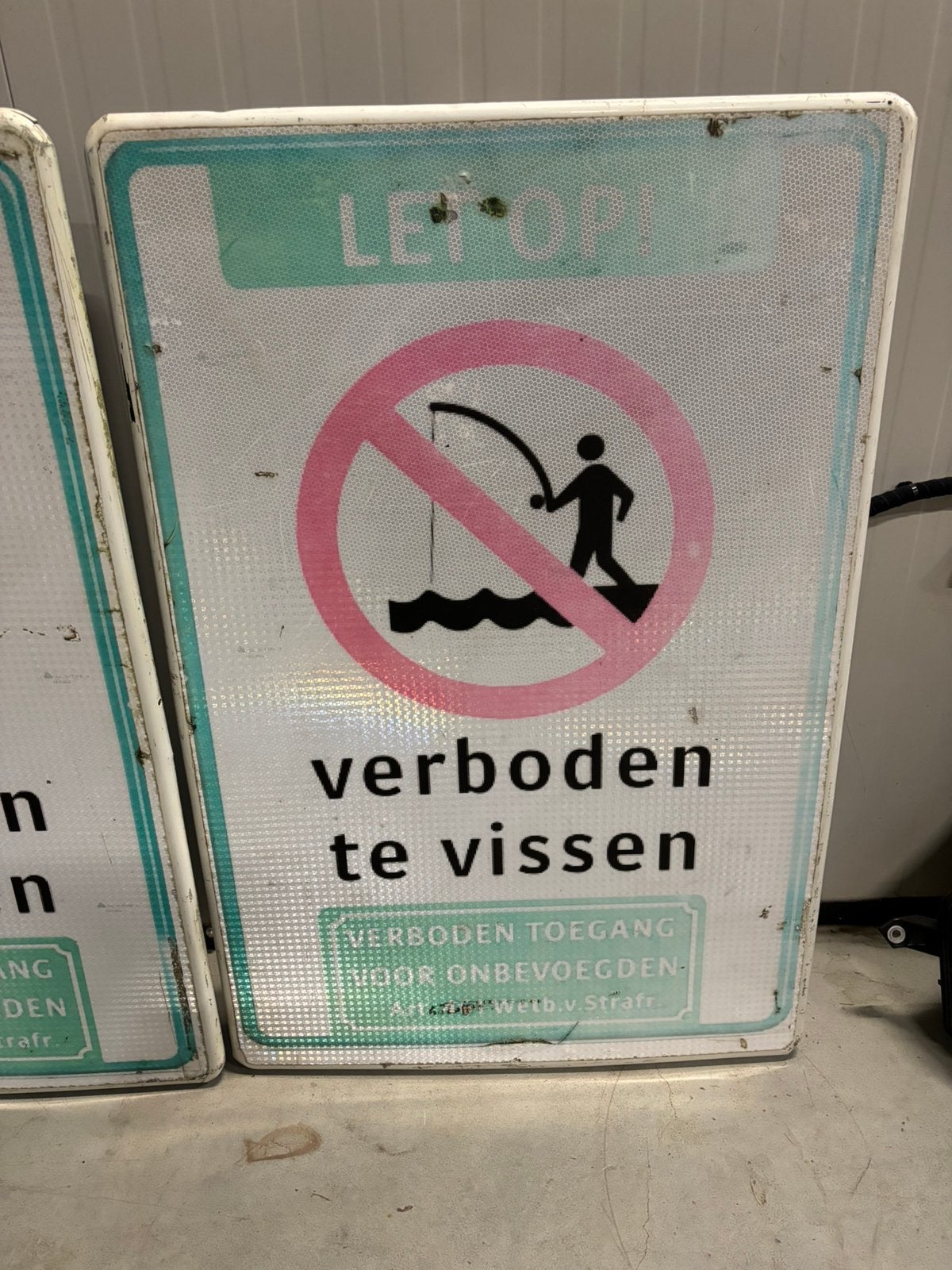 Groot bord verboden te vissen, Ophalen of Verzenden, Zo goed als nieuw, Reclamebord