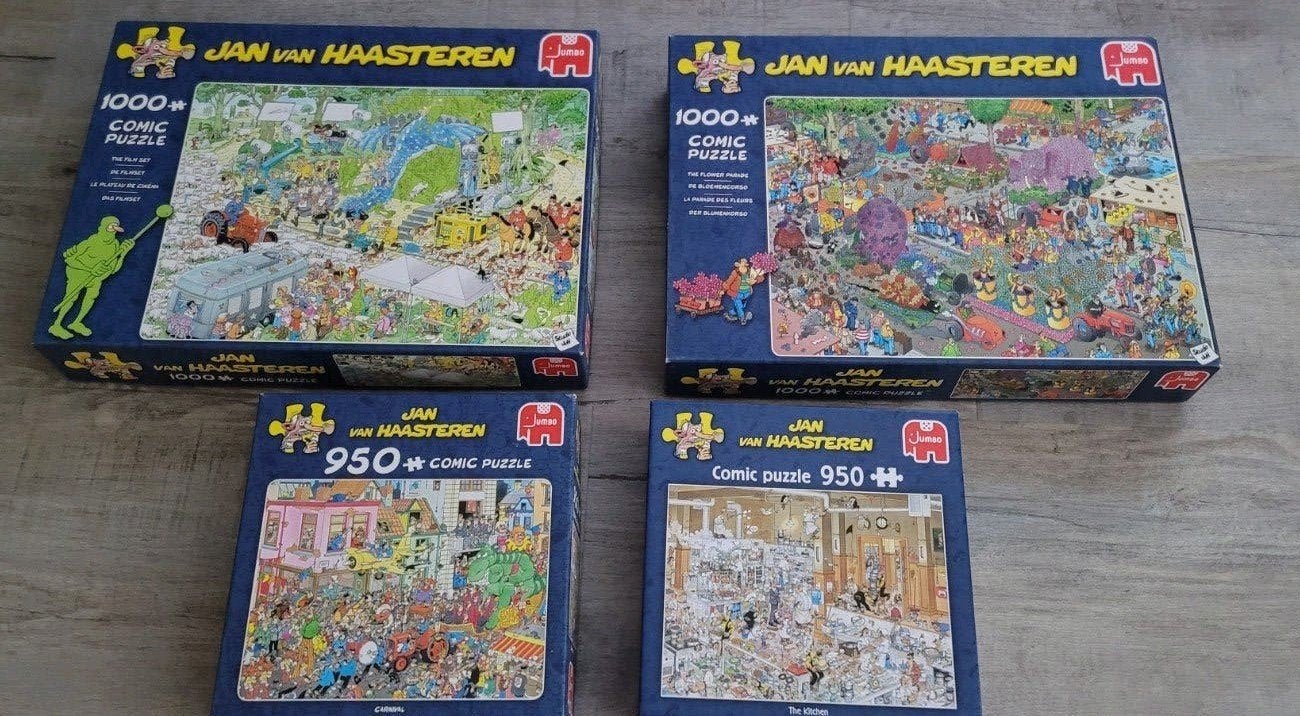 4 Jan van Haasteren Puzzels - 950 / 1000 Stukjes, Ophalen of Verzenden, 500 t/m 1500 stukjes, Legpuzzel