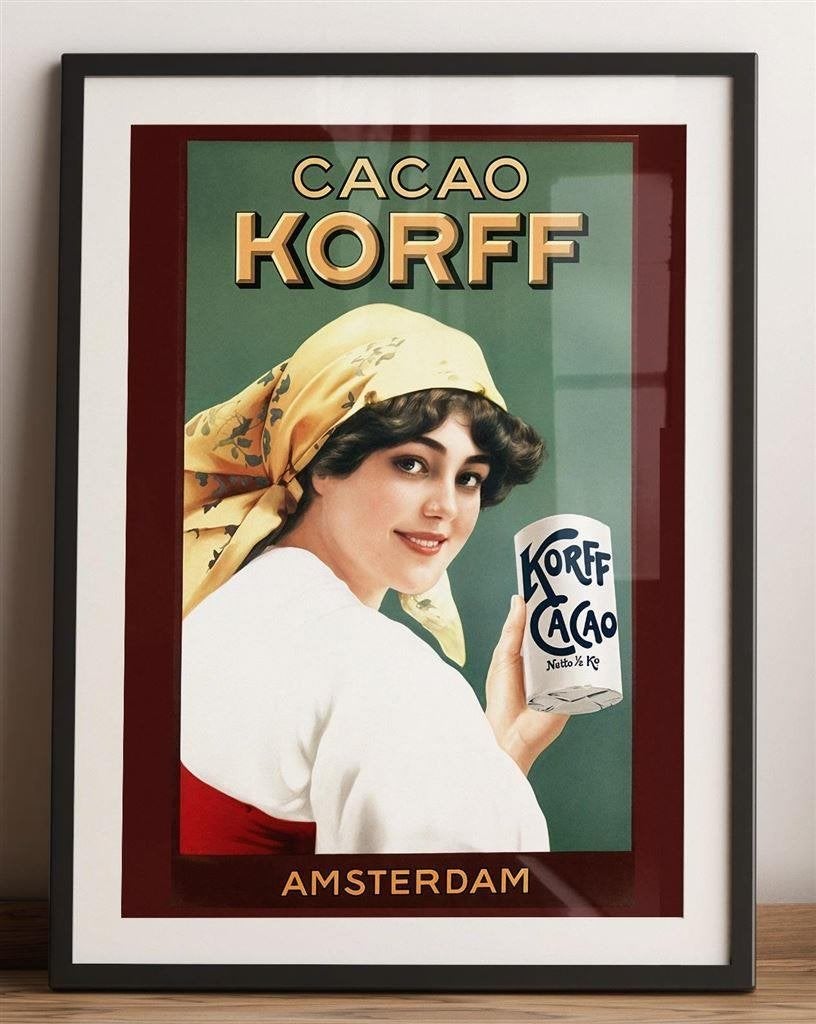 KORFF\'S CACAO Art Nouveau Reclame poster korff, Verzenden, Nieuw, Overige typen