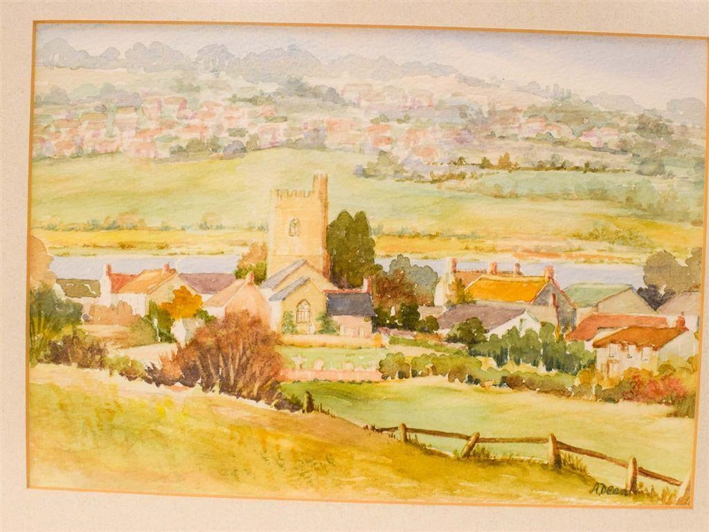 Prent/schilderij van een landschap 51498, Ophalen of Verzenden