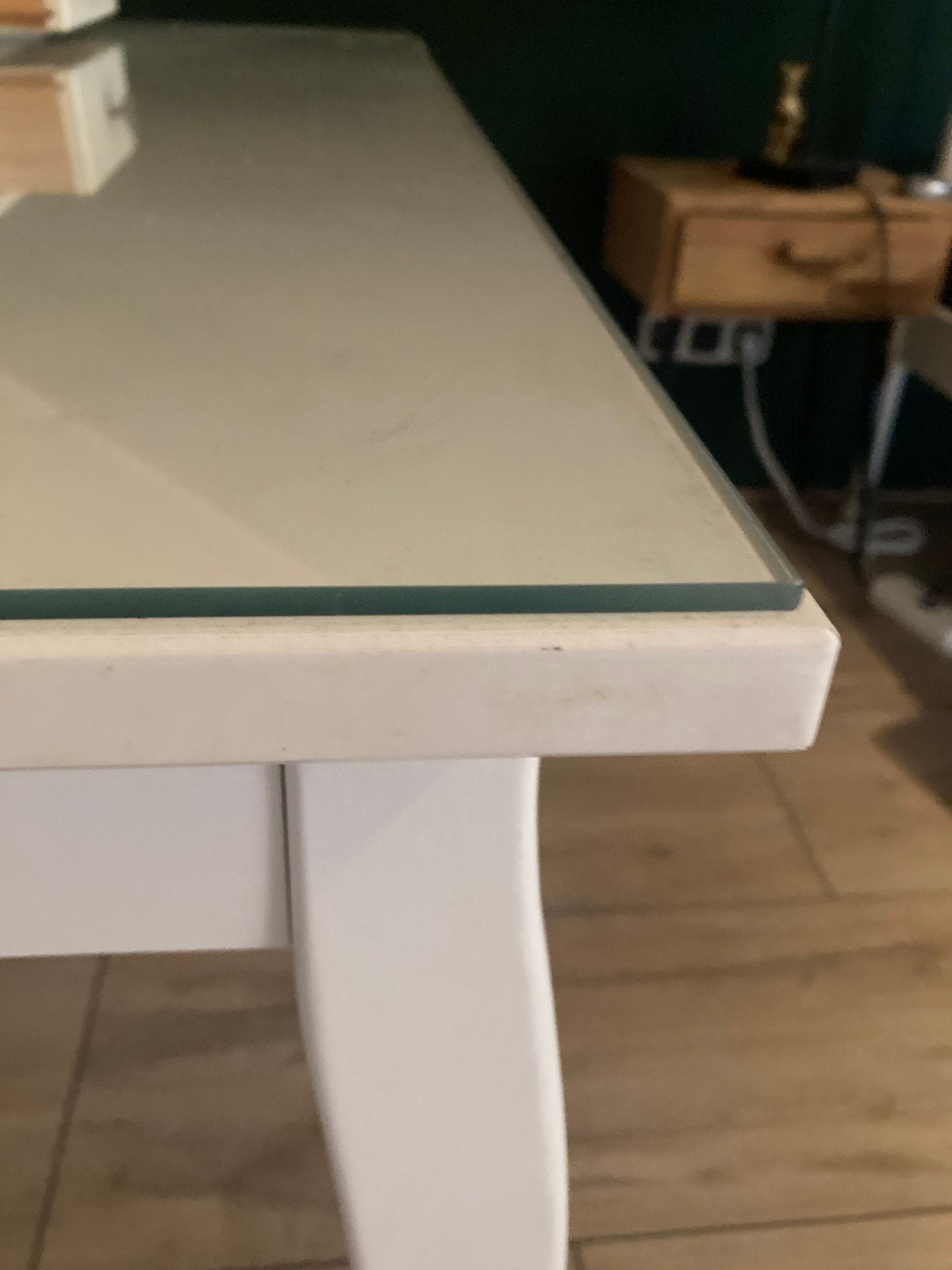 Kaptafel met glazen plaat en laadjes, Ophalen, Kunststof, 50 tot 100 cm, Zo goed als nieuw