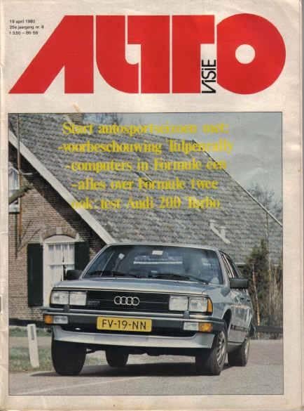 Autovisie 8 1980 : Audi 200 5T - Ford Fiesta RS - VW Passat, Ophalen of Verzenden, Gelezen, Algemeen