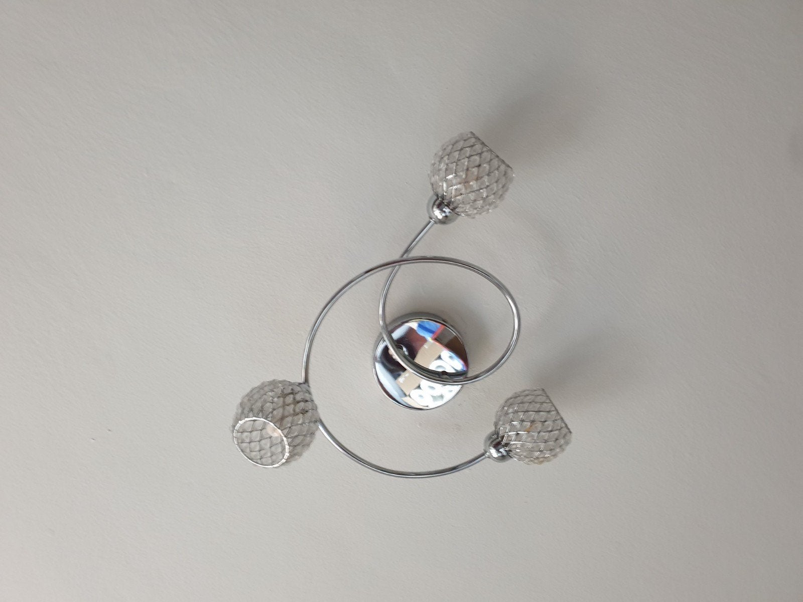 Moderne Plafondlamp met 3 Spots voor Slaapkamer, Zilver, Gebruikt, Modern, Plafondspot