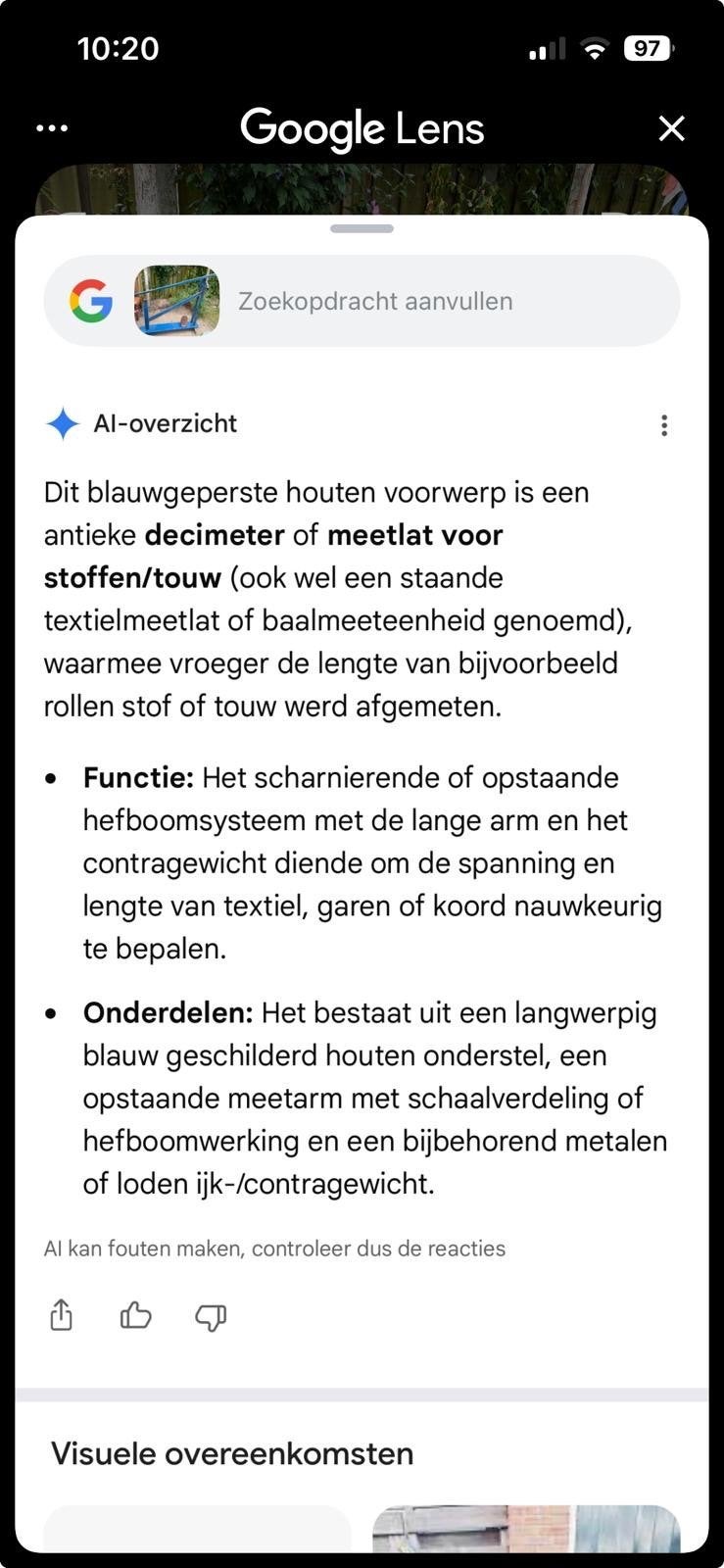 Antieke textielmeetlat / baalmeeteenheid, Ophalen