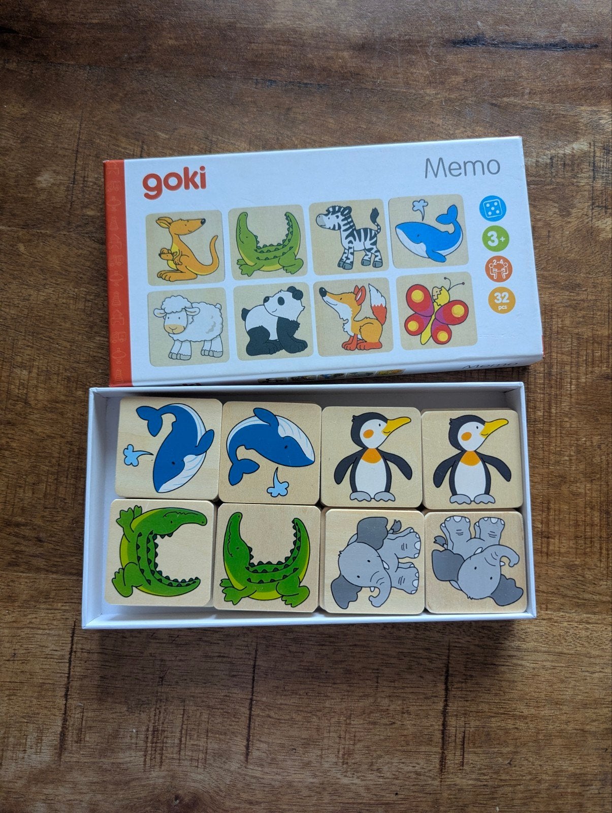 Goki Houten Memo Spel Dieren - Zo goed als nieuw, Ophalen of Verzenden, Zo goed als nieuw, Puzzelen