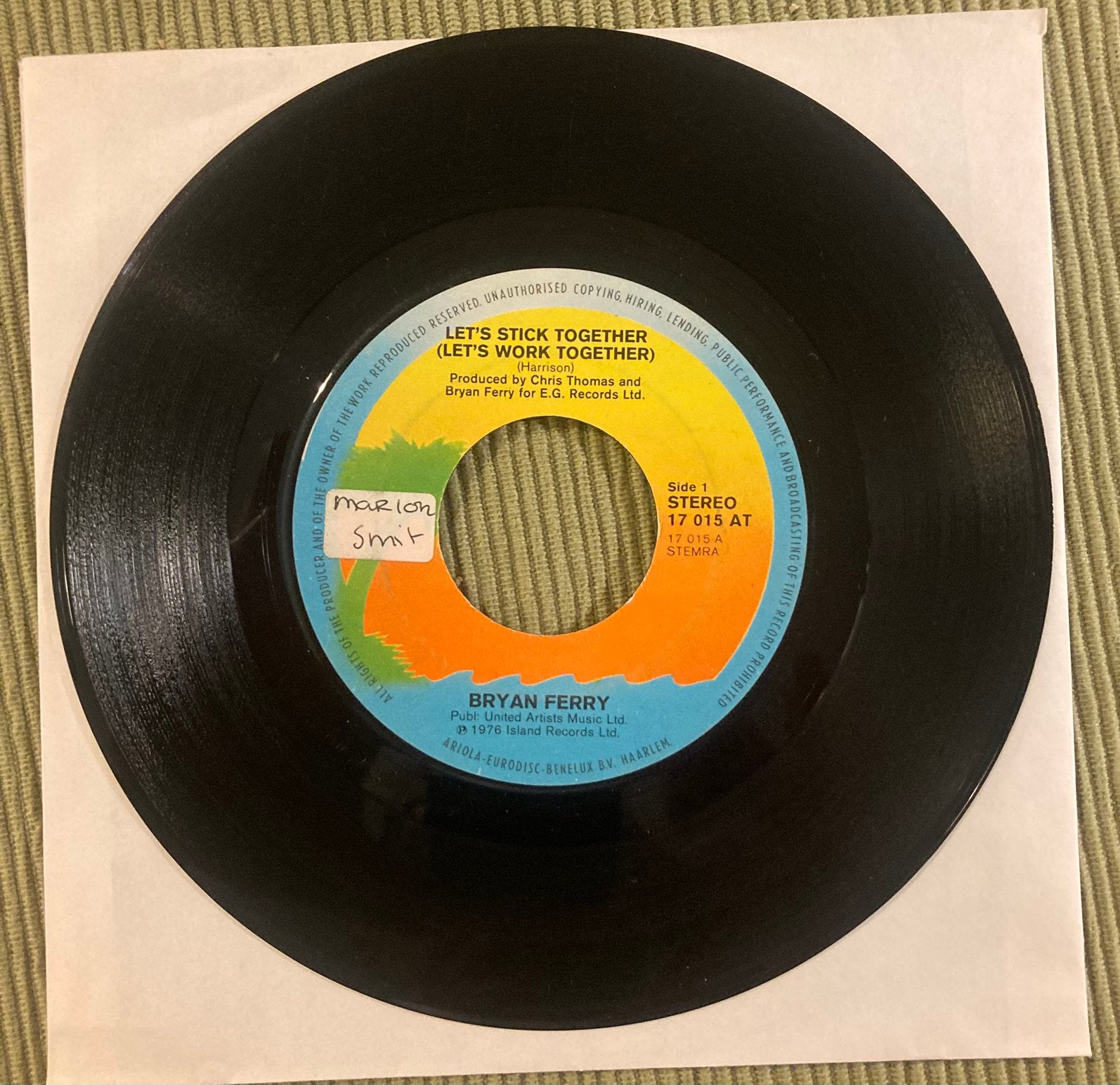 Vinyl single Bryan Ferry - Let’s stick together, Gebruikt, 7 inch, Ophalen of Verzenden, Rock en Metal