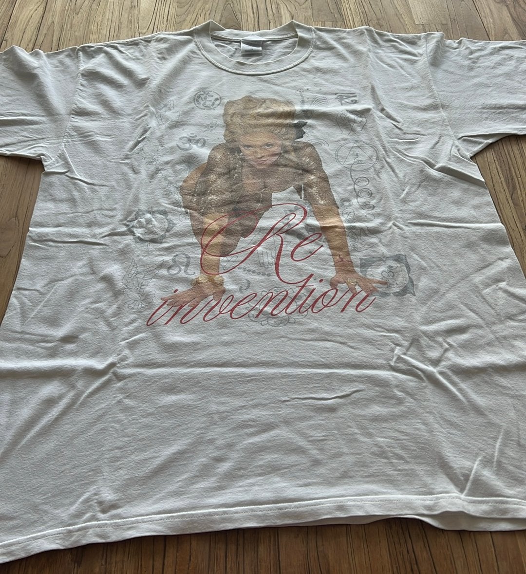 Madonna Re Invention Anaheim 2004 tpur shirt maat XL, Ophalen of Verzenden, Zo goed als nieuw, Kleding