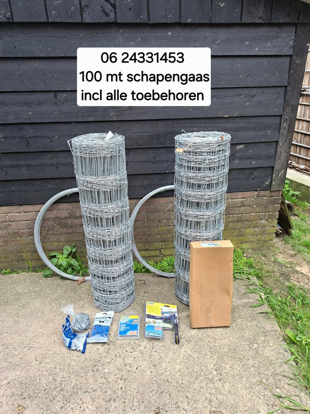 Nieuwe rollen schapengaas met alle toebehoren, Ophalen, 20 meter of meer