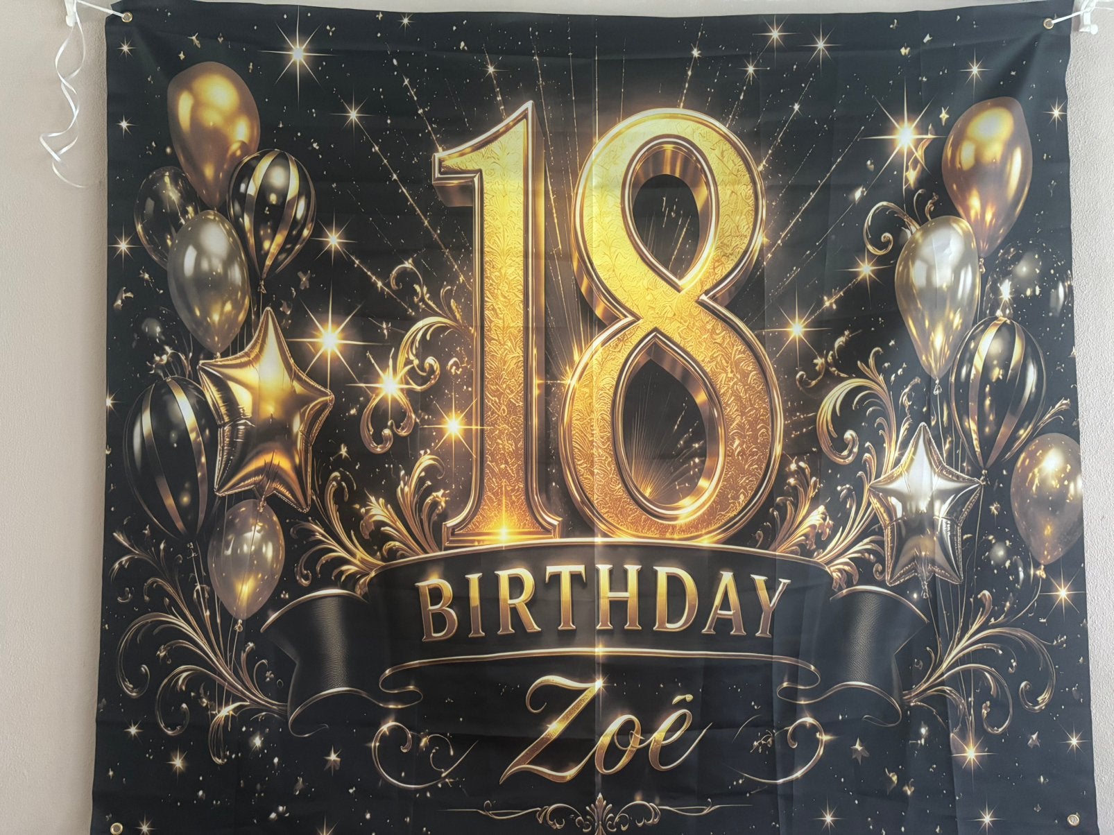 Spandoek 18 jaar Zoë, Ophalen of Verzenden, Zo goed als nieuw, Versiering, Verjaardag