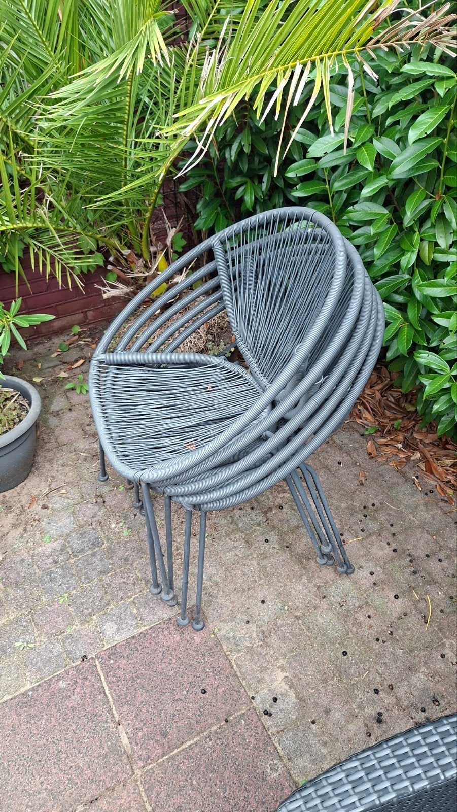 Stapelbare tuinstoelen (5 stuks) - Grijs