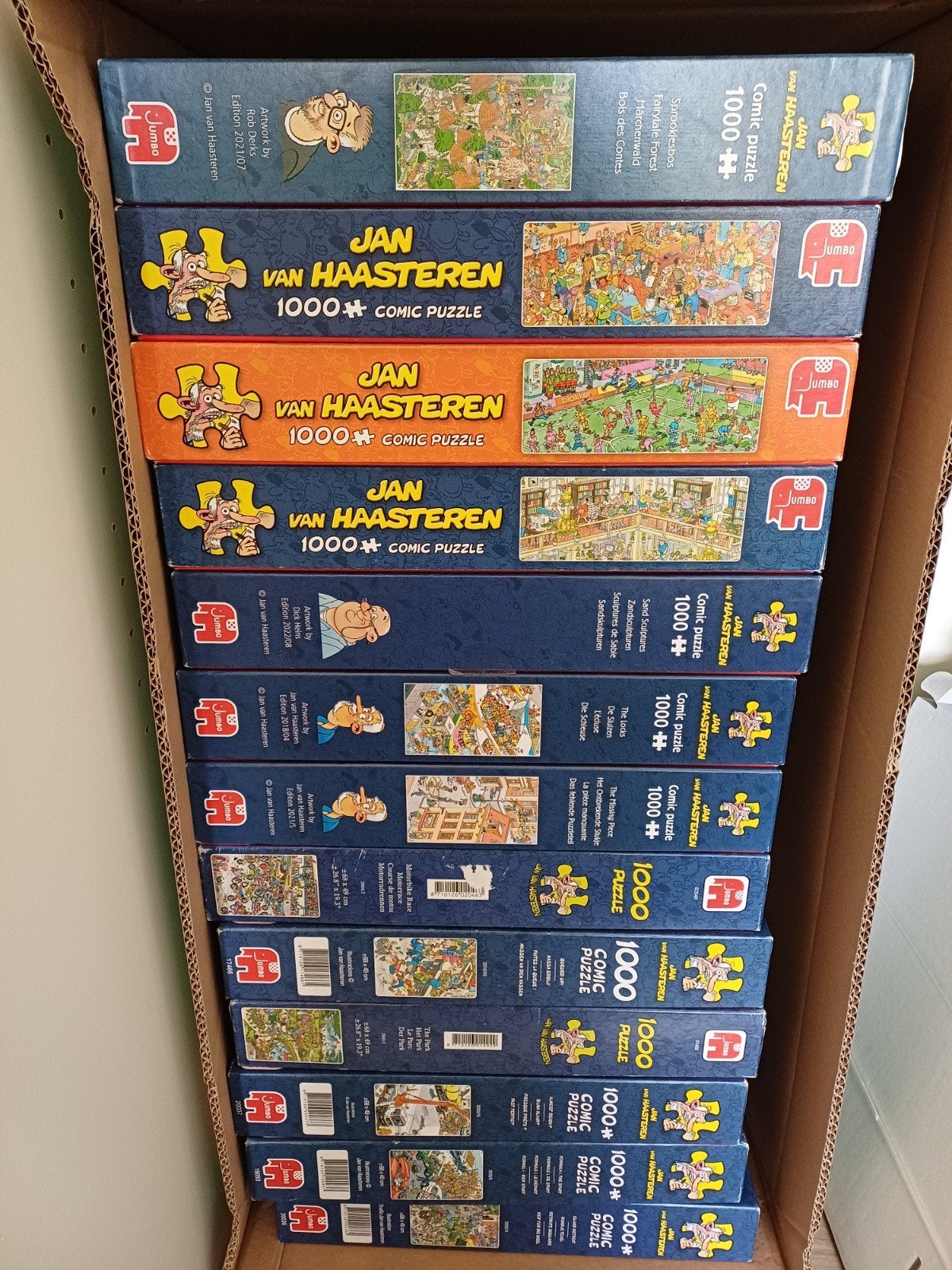 Grote collectie Jan van Haasteren puzzels (1000 stukjes), Ophalen of Verzenden, Meer dan 50 stukjes, Gebruikt, 6 jaar of ouder