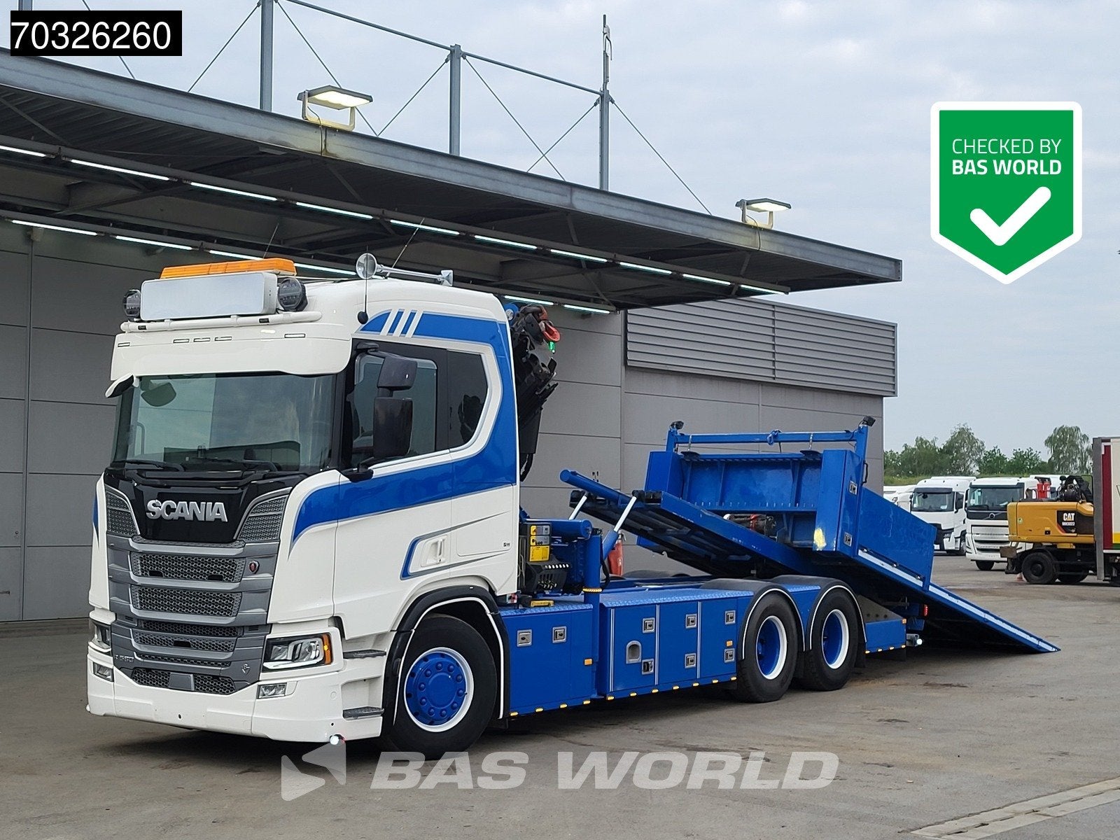 Scania R R580 6X2 Abschleppwagen Palfinger PK33002 EH Crane, Auto's, Automaat, Euro 6, Scania, Wit