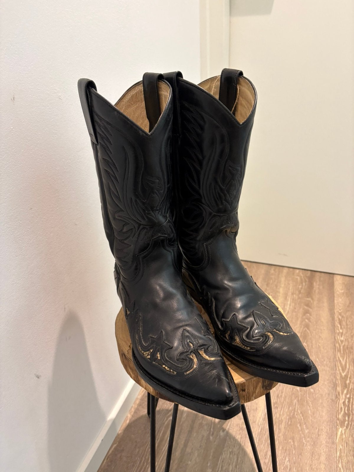 Sendra boots cowboylaarzen mt 43 zwart met python inlay, ., Zwart, Boots, Ophalen of Verzenden