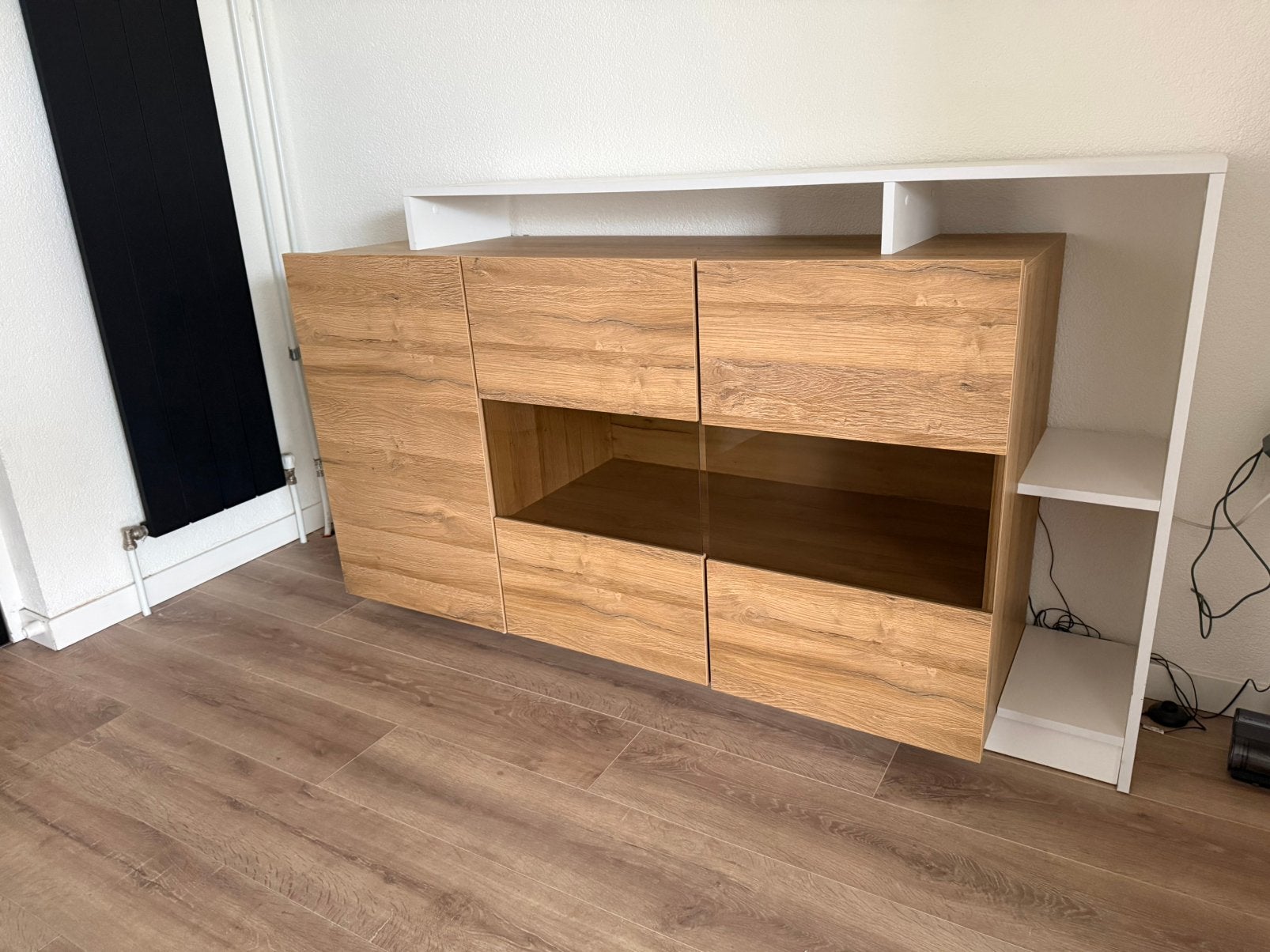 Eiken houten dressoir *VERLICHT* zgan!, Ophalen, Zo goed als nieuw, 25 tot 50 cm