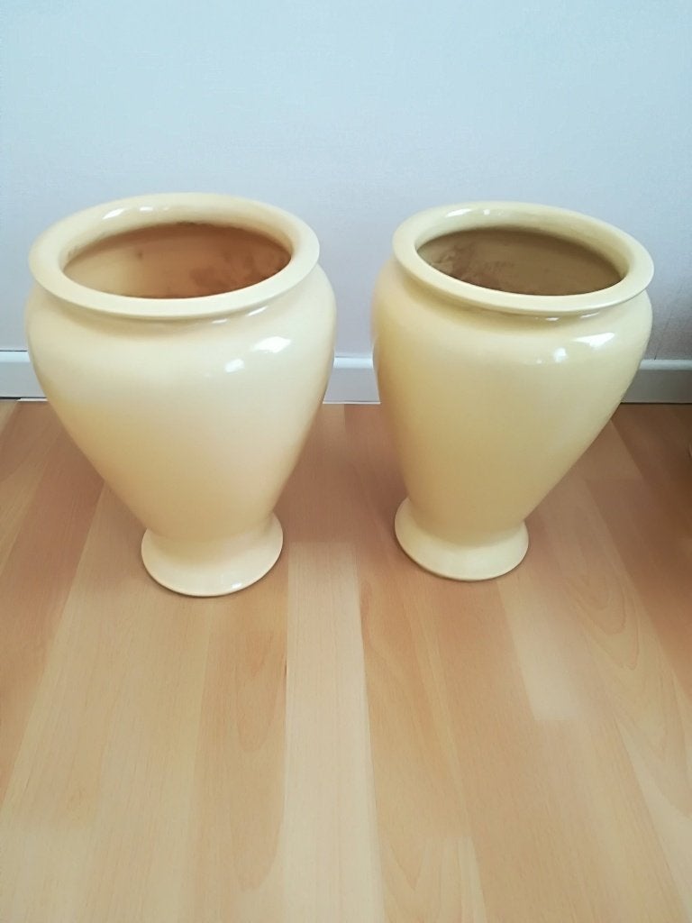 Z.g.a.n. 2 X bloempot / vaas, Rond, Ophalen of Verzenden, Zo goed als nieuw, Aardewerk