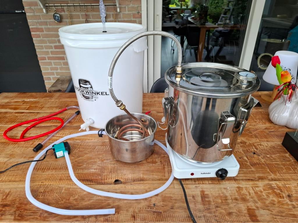 Complete set brouwketel met toebehoren, Hobby en Vrije tijd, Overige Hobby en Vrije tijd, Ophalen, Gebruikt