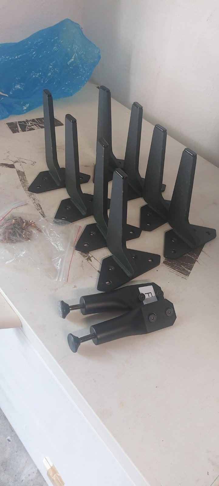 Metalen bankstelpoten, stevig, 16 cm hoog, Ophalen, Tafelpoot, Minder dan 50 cm, Gebruikt