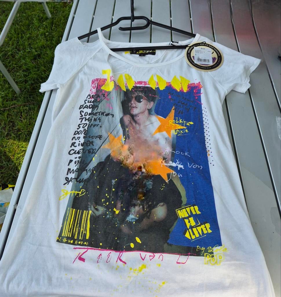 Herman Brood T-shirt - Maat S - Collector's item, Wit, Herman Brood, Ophalen of Verzenden, Zo goed als nieuw