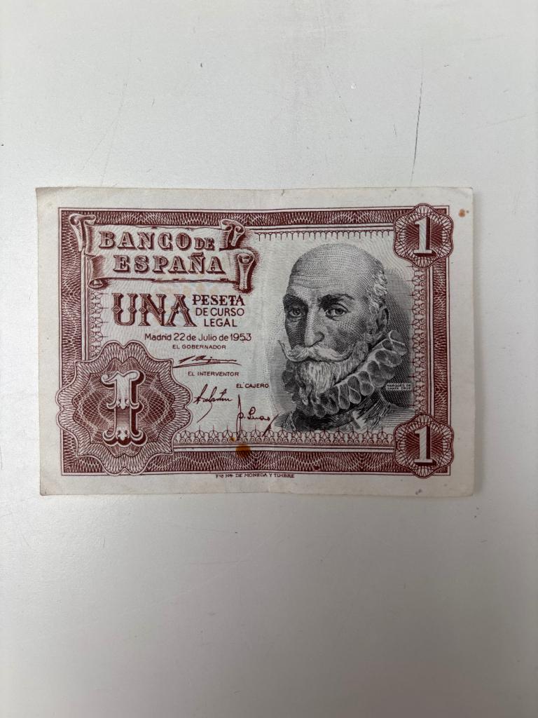 Peseta 1 biljet 1953, Ophalen of Verzenden, Overige landen, Los biljet