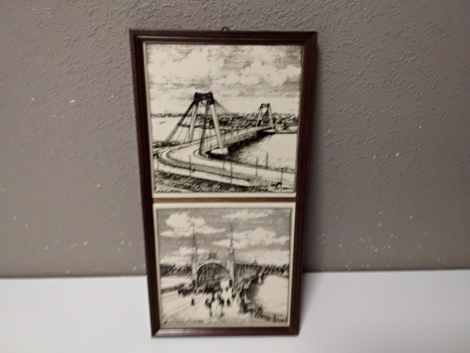 Mooie tegeltjes van de Oude en de nieuwe willemsbrug R,DAM, Verzamelen, Scheepvaart, Zo goed als nieuw, Ophalen