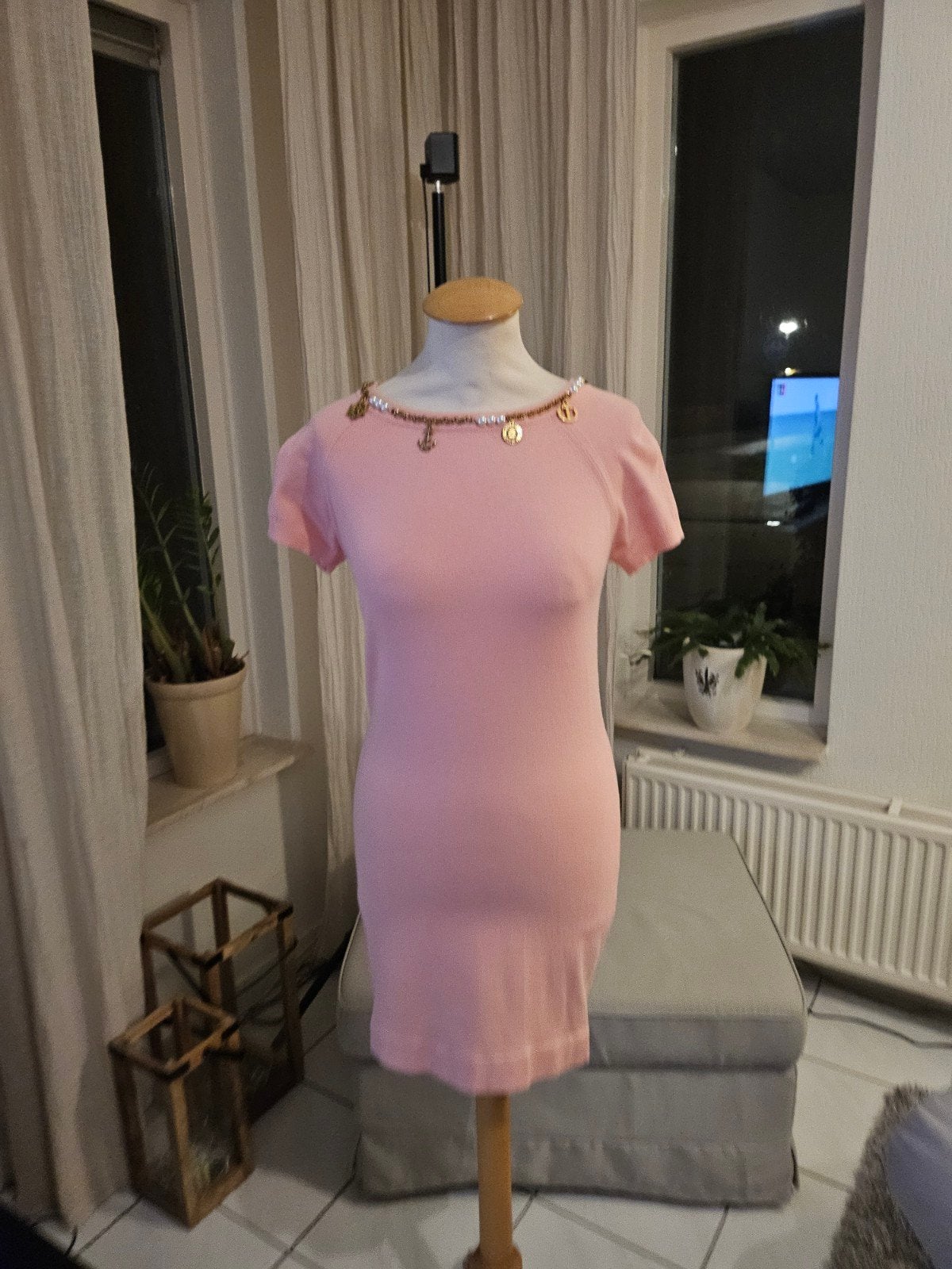 Elisabetta Franchi jurk, Kleding | Dames, Jurken, Zo goed als nieuw, Maat 34 (XS) of kleiner, Roze, Boven de knie, Ophalen of Verzenden