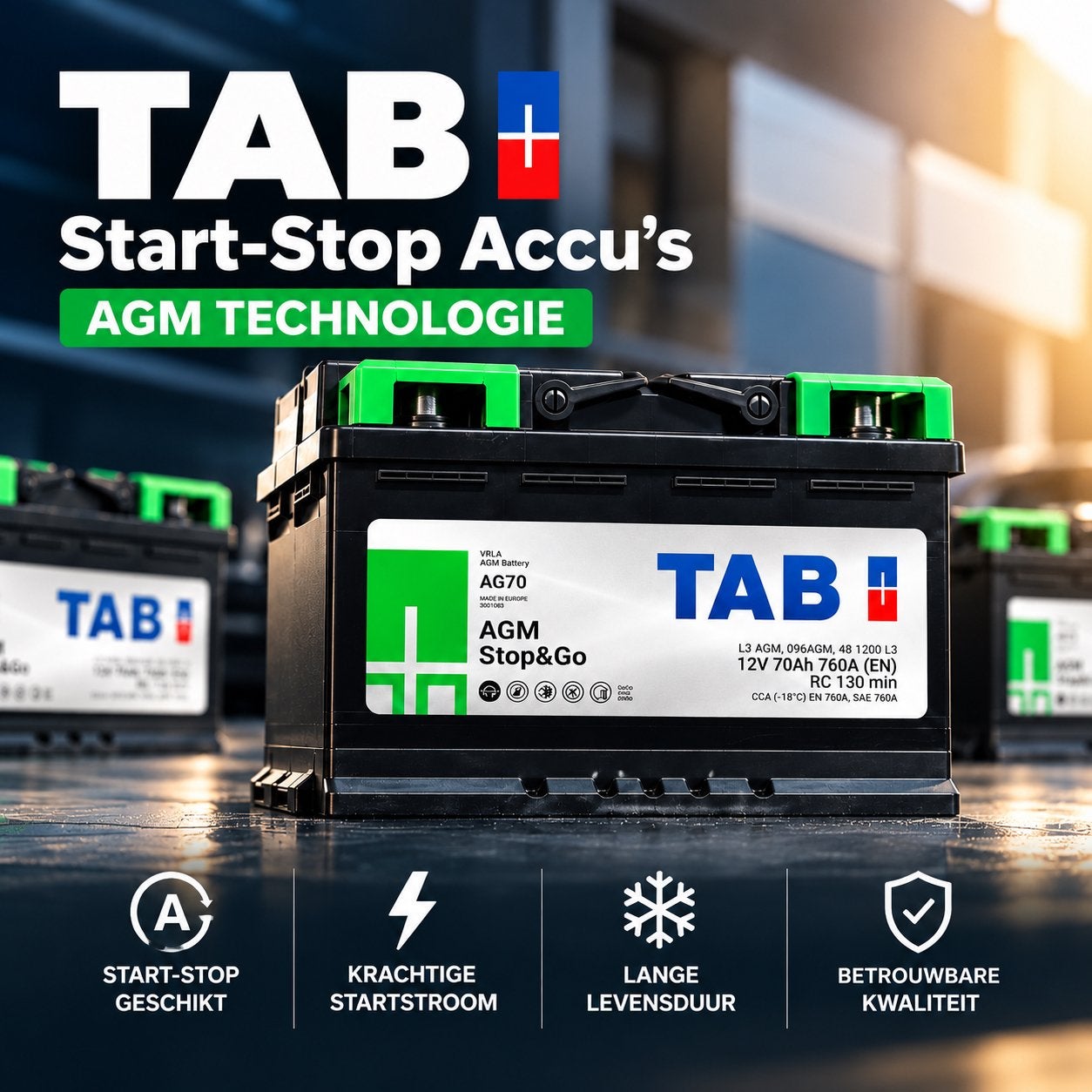 TAB Start-Stop auto Accu’s – AGM & EFB | Ruim op voorraad!, Nieuw
