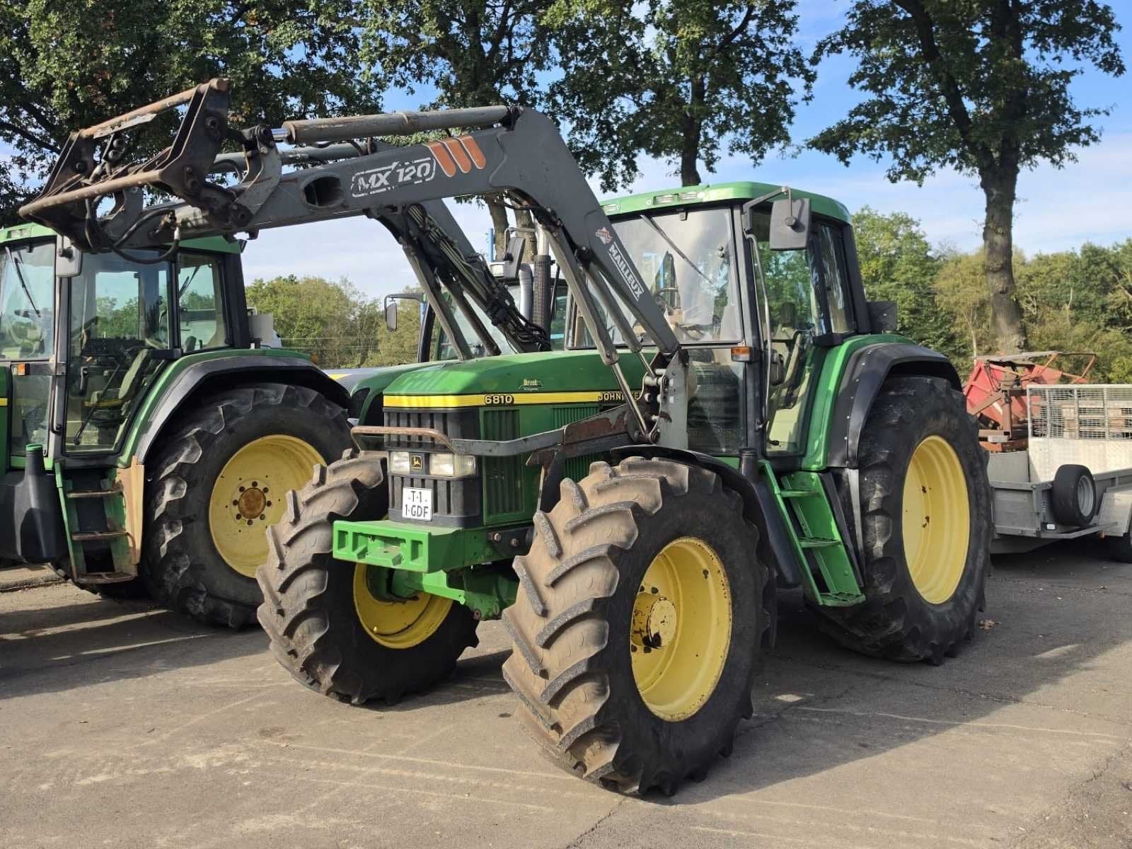2000 John Deere 6810 PowerQuad 4WD landbouwtractor met Maill, Gebruikt, John Deere