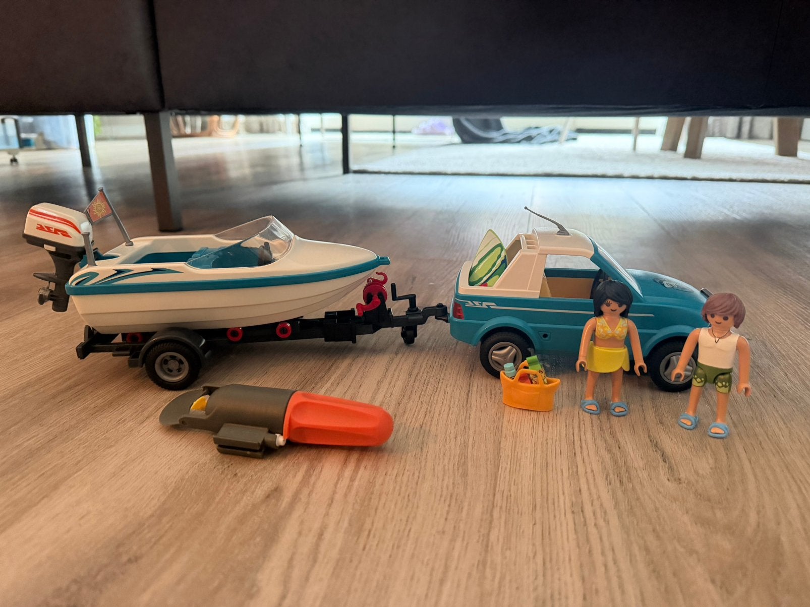 Playmobil Pick-up met speedboot en onderwatermotor – 6864, Ophalen of Verzenden, Zo goed als nieuw