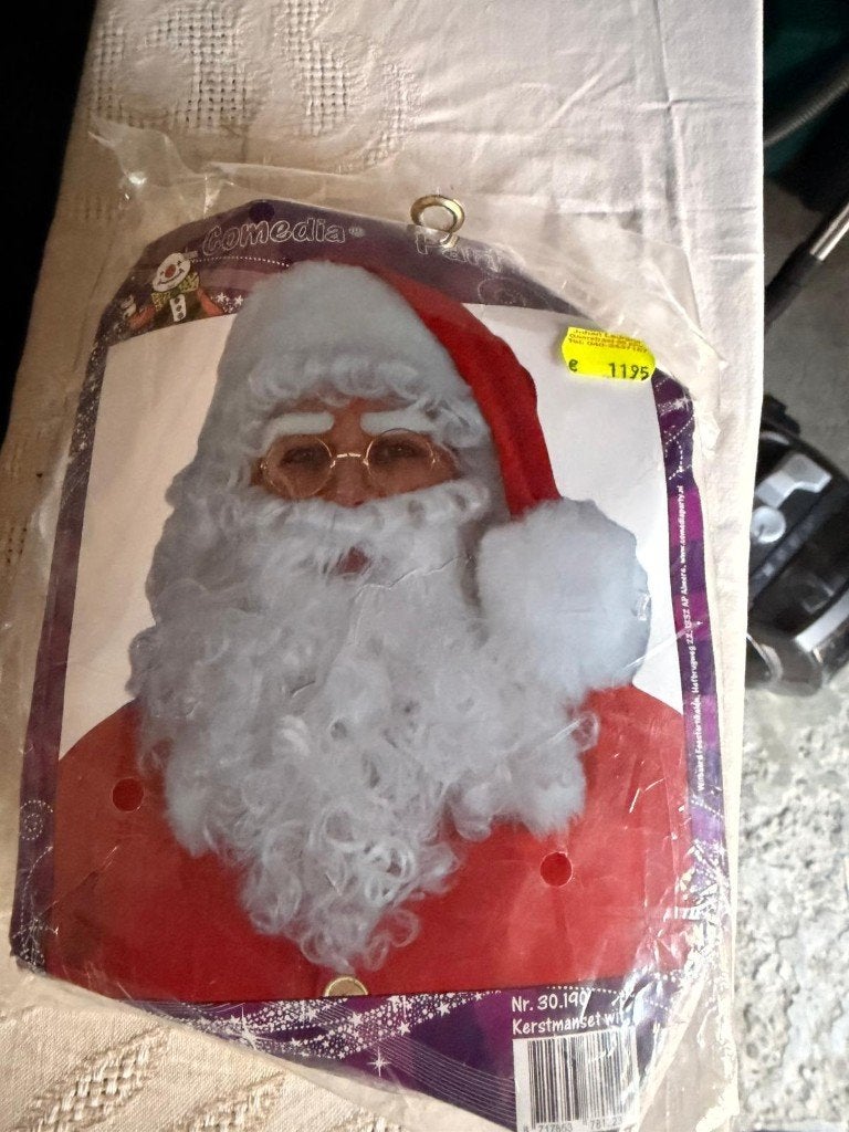 TE KOOP Nieuwe Kerstman Set Witte Pruik & Baard (Ongebruikt), COMEDIA, VERWEG, Nieuw, Ophalen of Verzenden