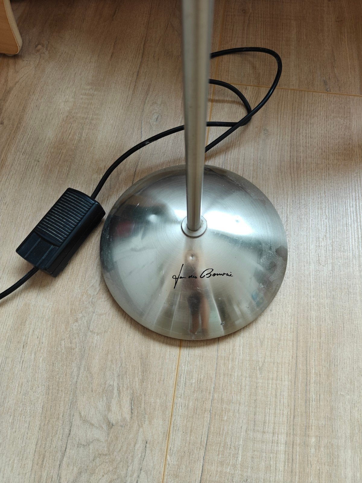 Jan de Bouvrie vloerlamp, RVS met dimmer, Ophalen, Gebruikt, Overige fittingen, Metaal