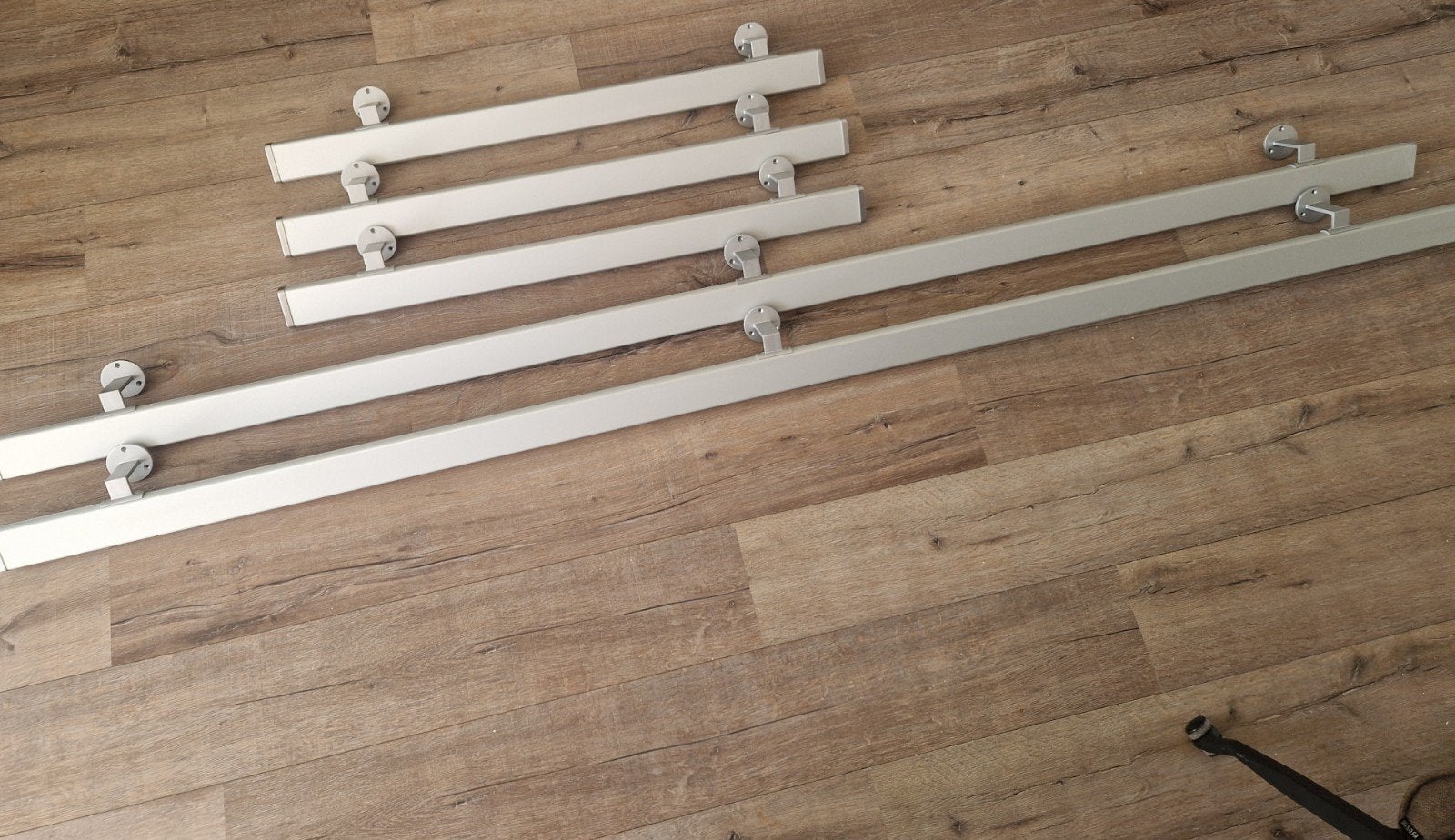 5x Trapleuning met ophangbeugels en einddoppen aluminium, Ophalen, Gebruikt, Trap, 2 tot 4 meter