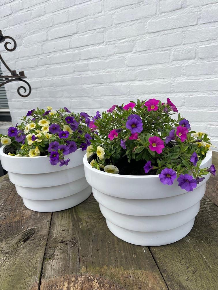 NIEUWE ronde bloempot plantenbak S Fiberstone Jan De Bouvrie, Tuin en Terras, Bloempotten, 25 tot 40 cm, Kunststof, Wilms, Rond
