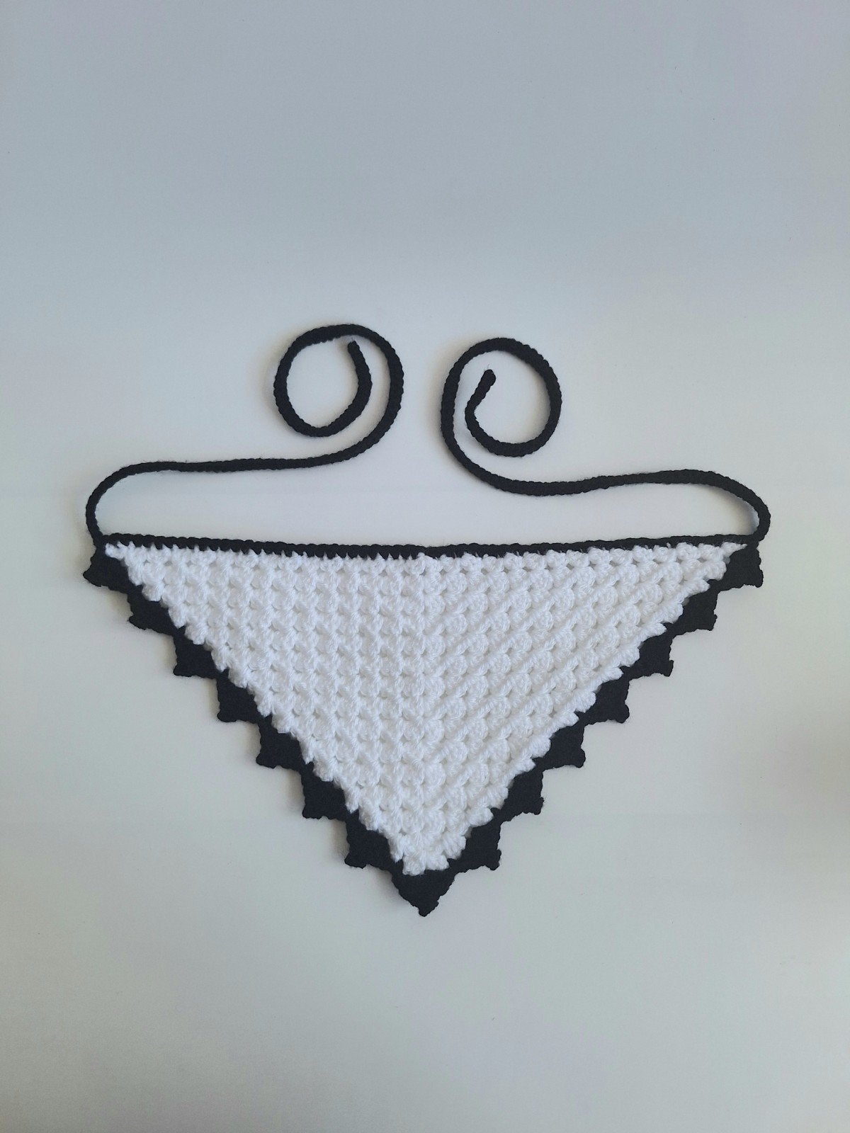Gehaakte bandana wit en zwart, Ophalen of Verzenden, Nieuw, One size fits all