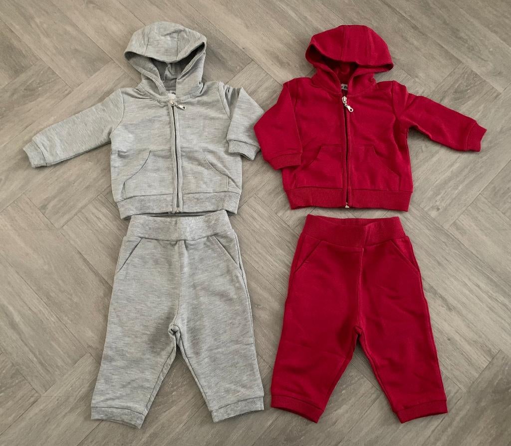 Roze & grijze joggingpakjes maat 62 - 68, met PRECIOUS shirt, Kinderen en Baby's, Babykleding | Maat 62, Verzenden, Nieuw, Meisje