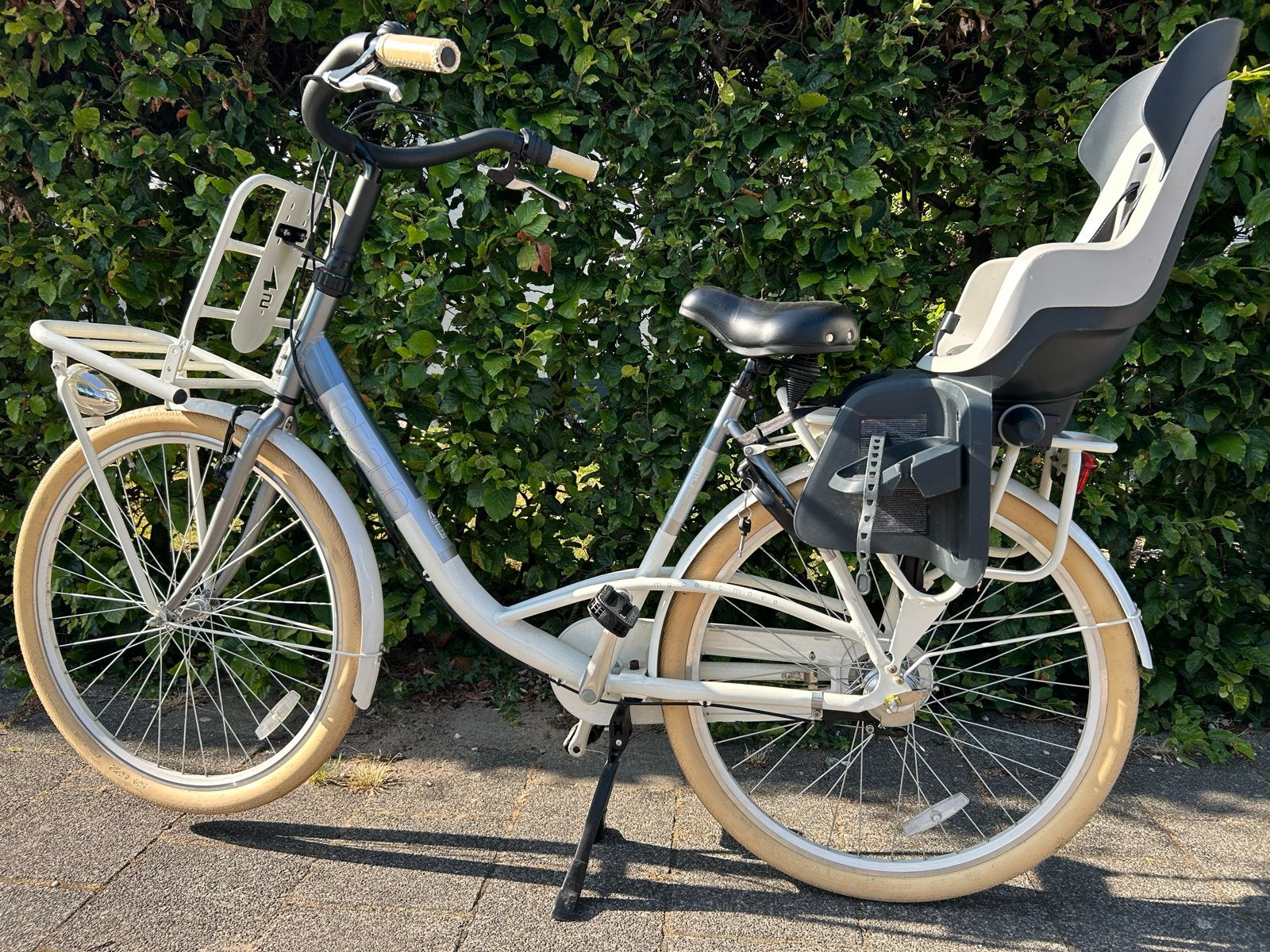 Transportfiets met kinderzitje en lage instap, (Extra) lage instap, Velgrem, Zo goed als nieuw, 50 tot 53 cm