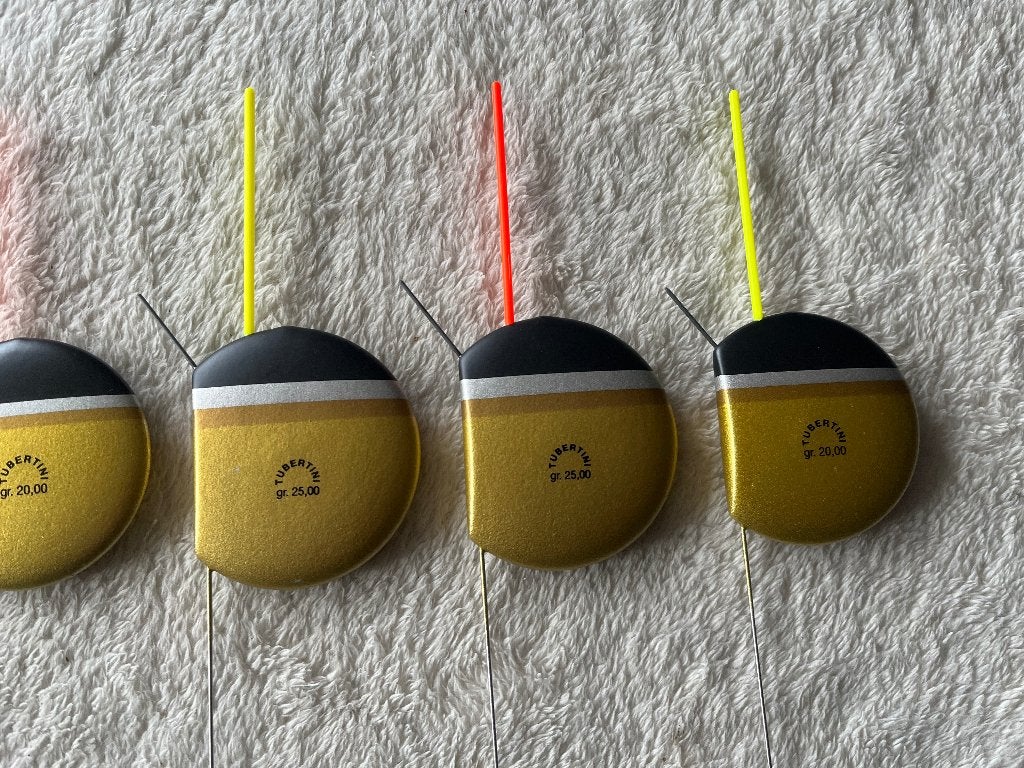 adv 71 / NIEUW serie 6 vlagdobbers TUBERTINI, Ophalen of Verzenden, Nieuw, Dobber of Lood