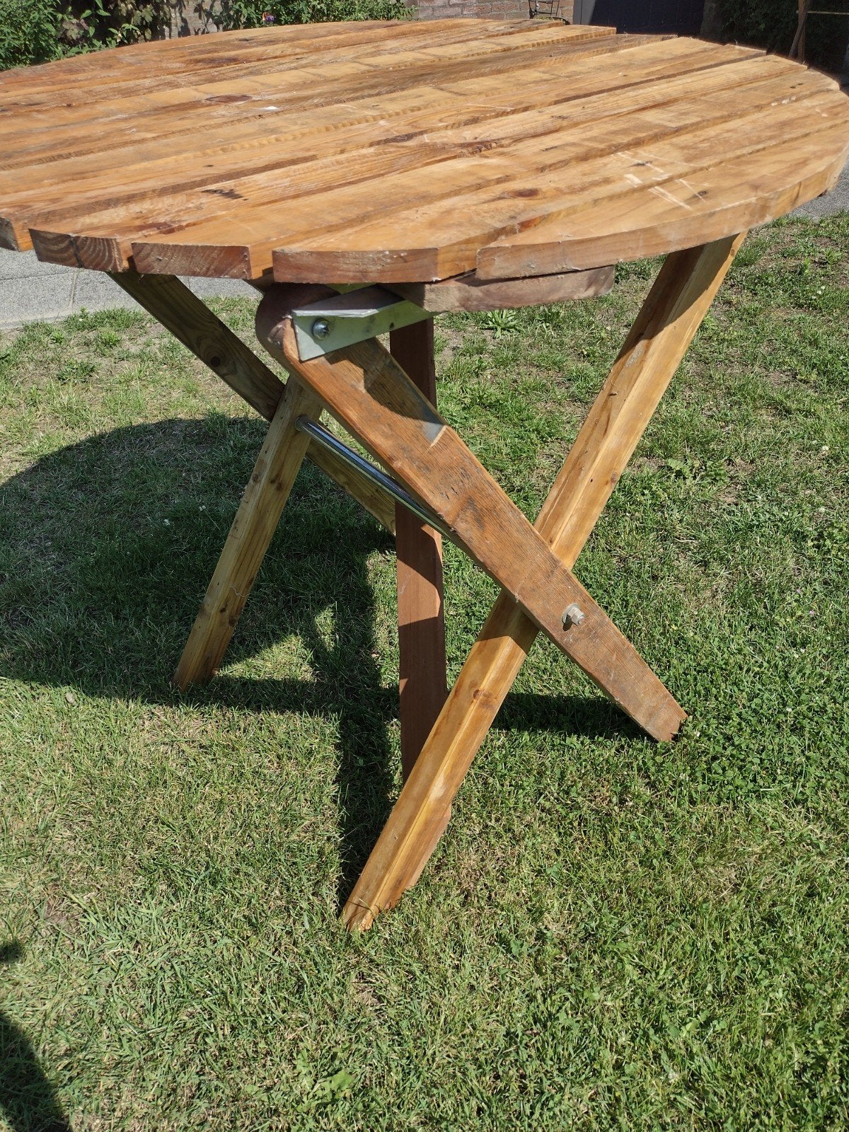 Houten, inklapbare bar/ staan tafel., Ophalen of Verzenden, Zo goed als nieuw