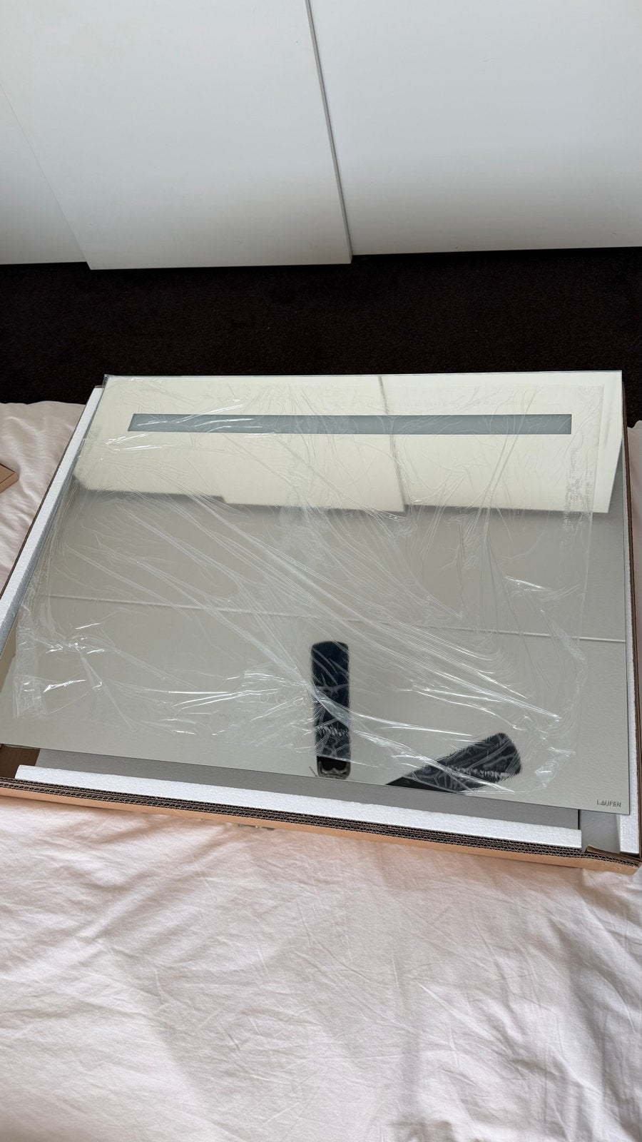 Laufen Leelo spiegel met verlichting (90x70 cm), Ophalen, Nieuw, Rechthoekig, 75 tot 100 cm