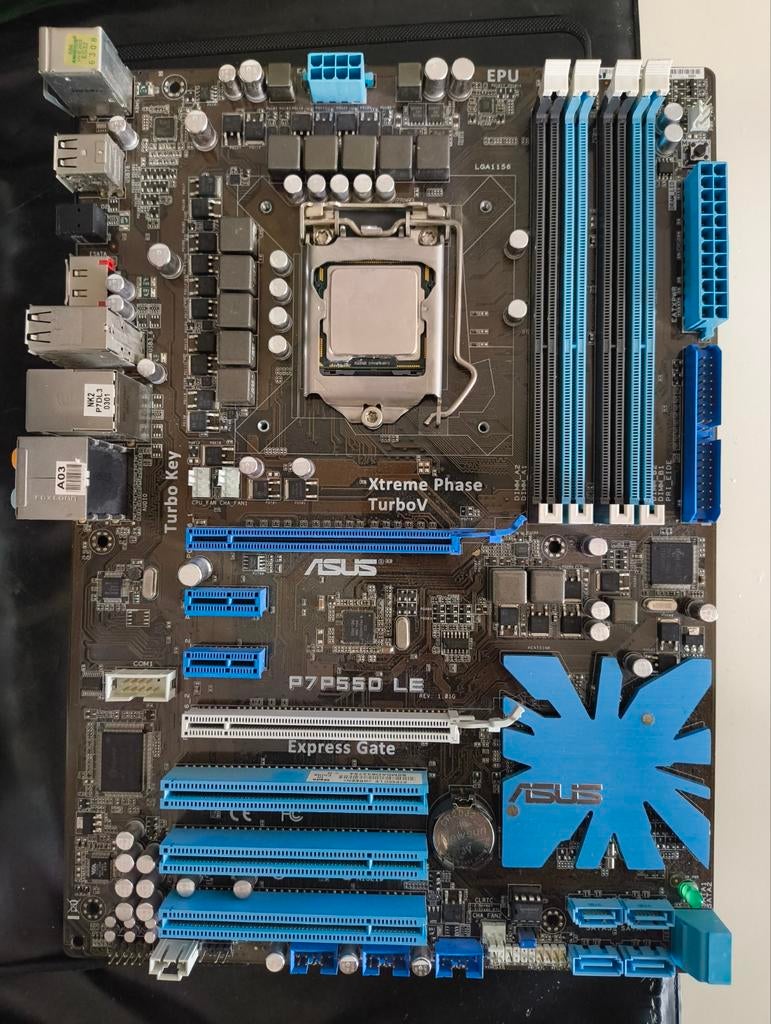 ASUS P7P55D-LE (LGA 1156) met Intel i5-750 voor retro build, LGA 1156, Gebruikt, DDR3, Ophalen of Verzenden