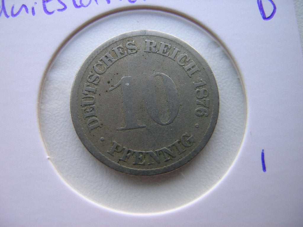 10 Pfennig 1876 D Duitsland, Ophalen of Verzenden, Duitsland, Losse munt