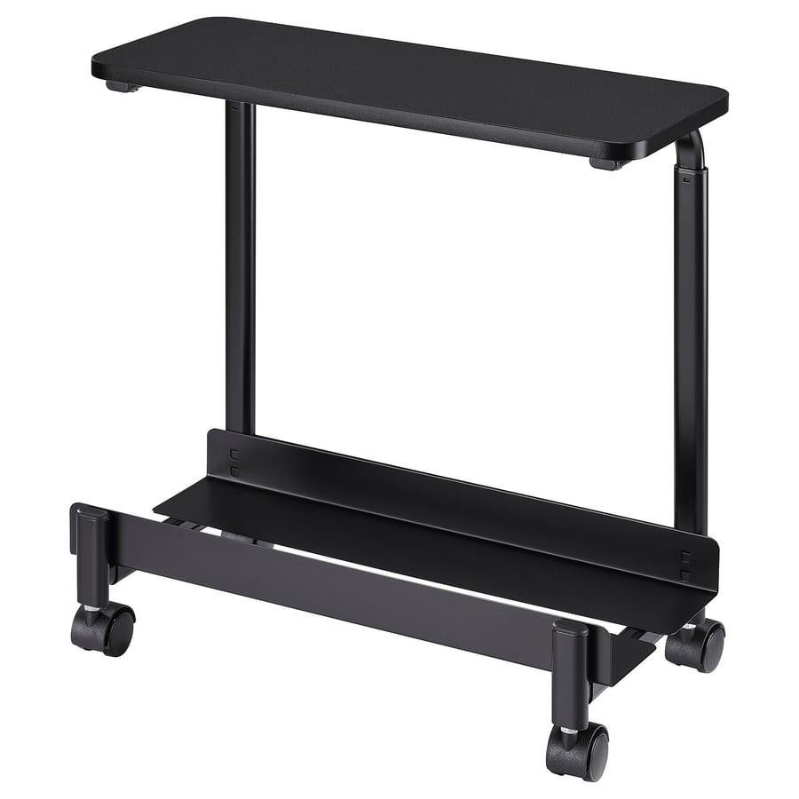 LÅNESPELARE Computerroltafel met plank, zwart, 50x27 cm, Ophalen