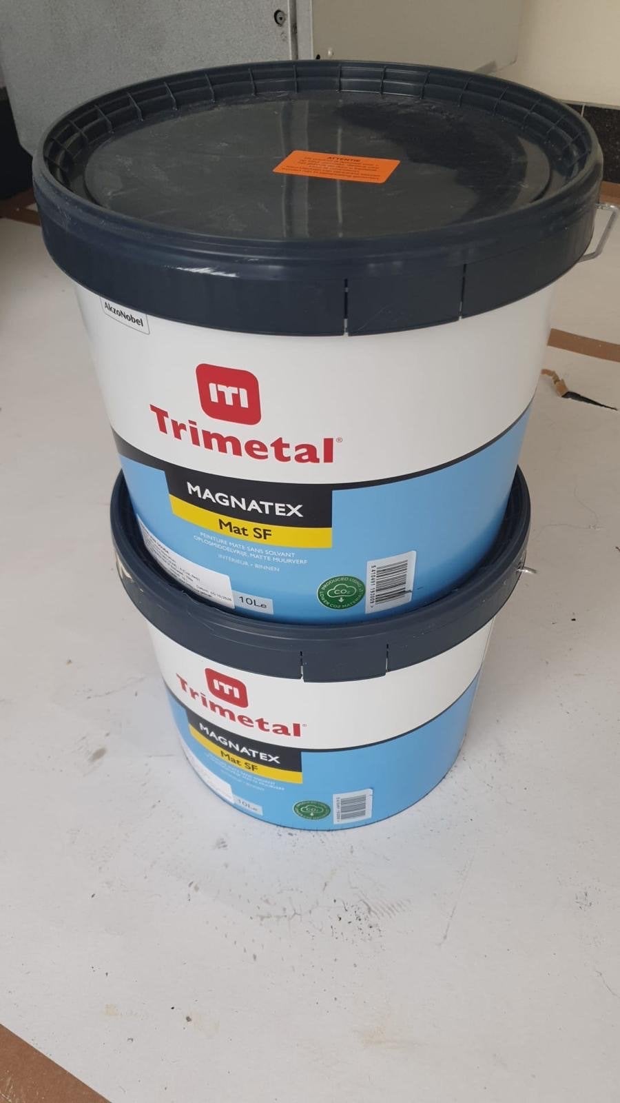 2x Trimetal Magnatex Mat SF muurverf – 10 liter per emmer, Ophalen, Overige kleuren, 20 liter of meer, Verf