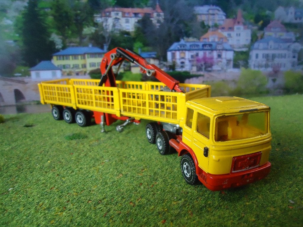 1:55 MAN F80 oplegger met stenenkraan - SiKu, Hobby en Vrije tijd, Modelauto's | 1:50, Ophalen of Verzenden, Gebruikt, Bus of Vrachtwagen