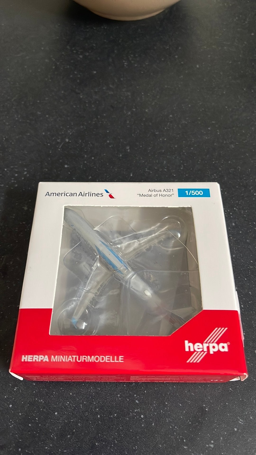 Herpa Wings American Airlines Airbus A321 Moh schaal 1:500., Ophalen of Verzenden, Zo goed als nieuw, Schaalmodel