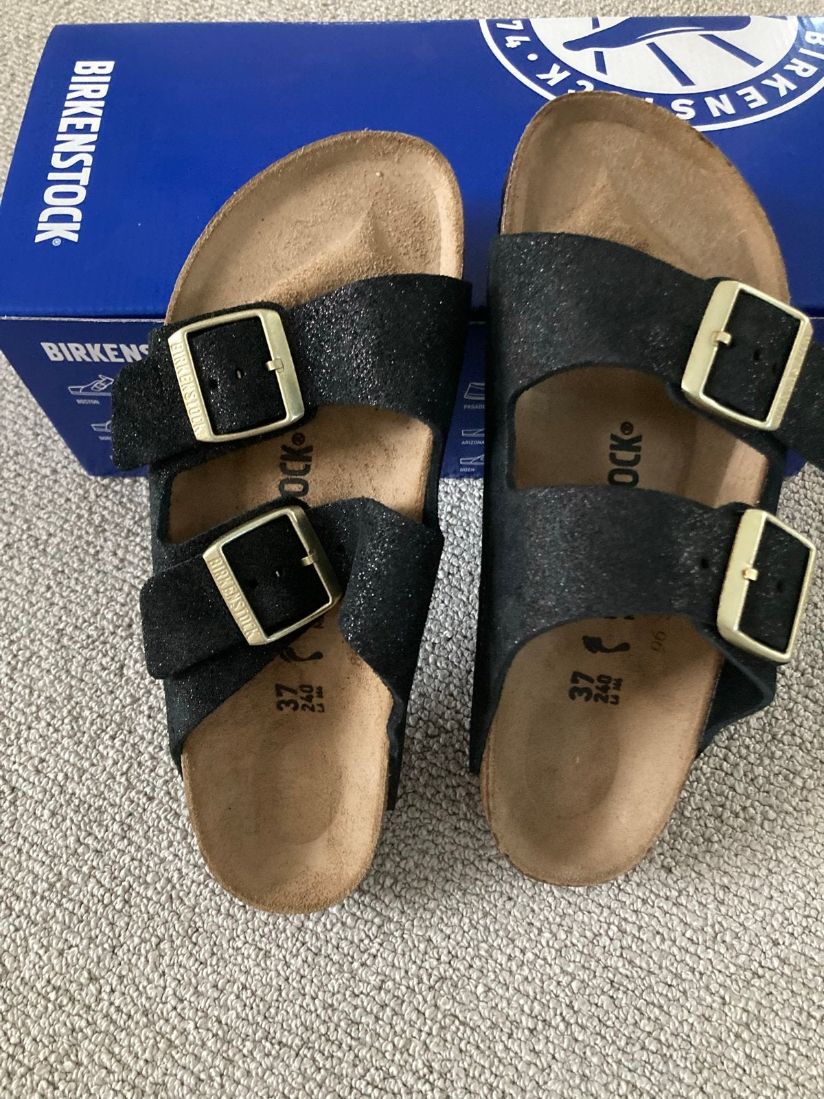 Birkenstock Arizona BS zwart met subtiele glitter, Zwart, Nieuw, Sandalen of Muiltjes, Ophalen of Verzenden